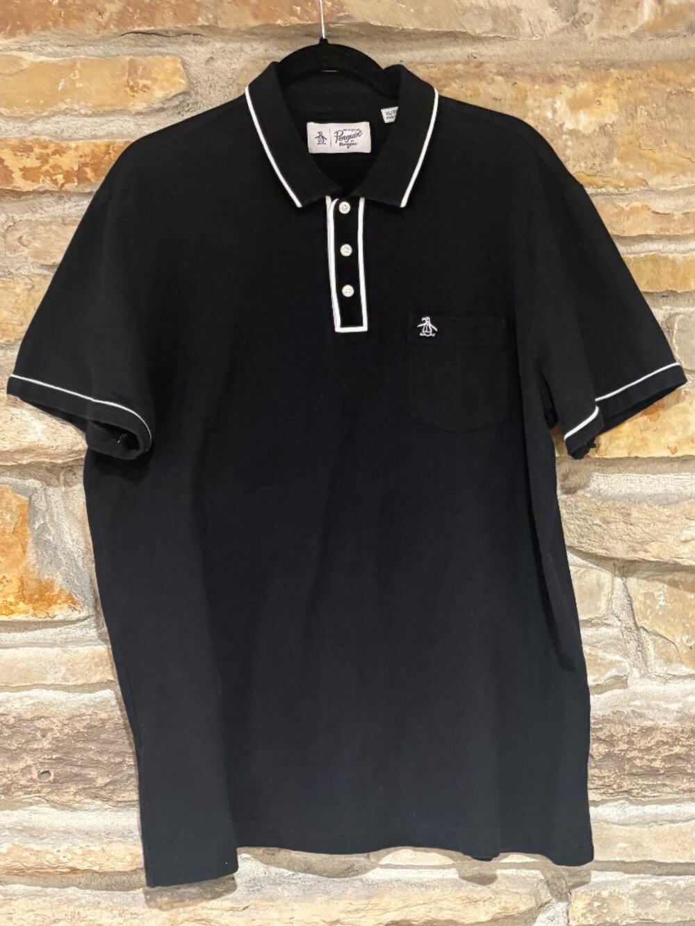 "Penguin" Brand Black Polo - Size XL - Flawless